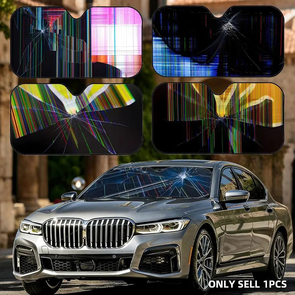 Parasole Pieghevole Universale per Auto con Schermo LCD Anti-UV e Isolamento Termico