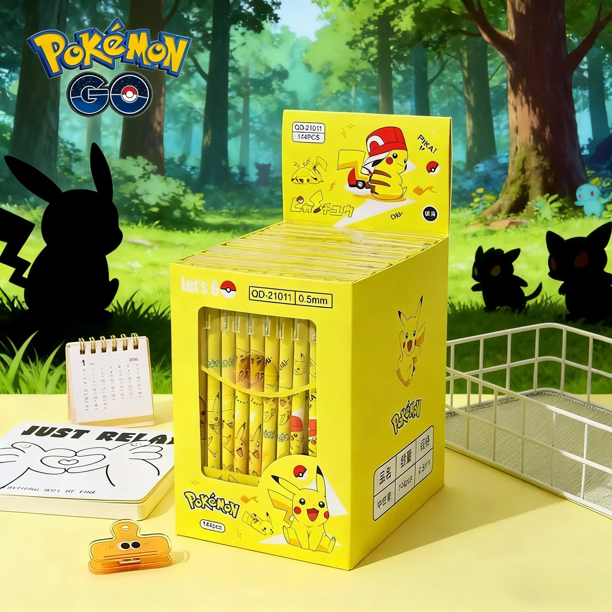 Set di 12 Penne Gel Cancellabili Pokemon Pikachu, 0.5mm, Adorabile Cancelleria in Stile Anime per Bambini e Studenti, Regalo per Feste e Compleanni