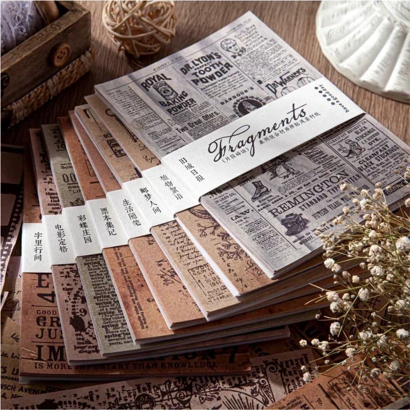 30 pezzi di carta retrò decorazione per notebook carta per etichette fai da te 12 * 9 cm adesivi pianificatore materiale vintage vecchio scrapbooking