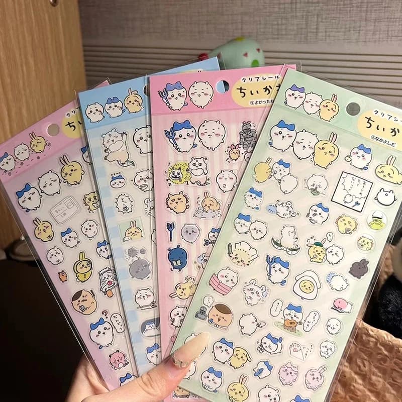 Chiikawa Adesivi carini Hachiware USAGI Adesivi in PVC Orso autospelante Simpatico tazza d'acqua Notebook Decorazione adesiva Kawaii fai da te