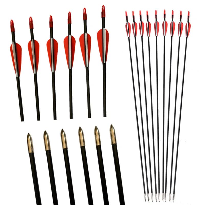 12PC 31 "OD 7mm frecce in fibra di vetro caccia al bersaglio arco composto ricurvo pratica tiro con l'arco