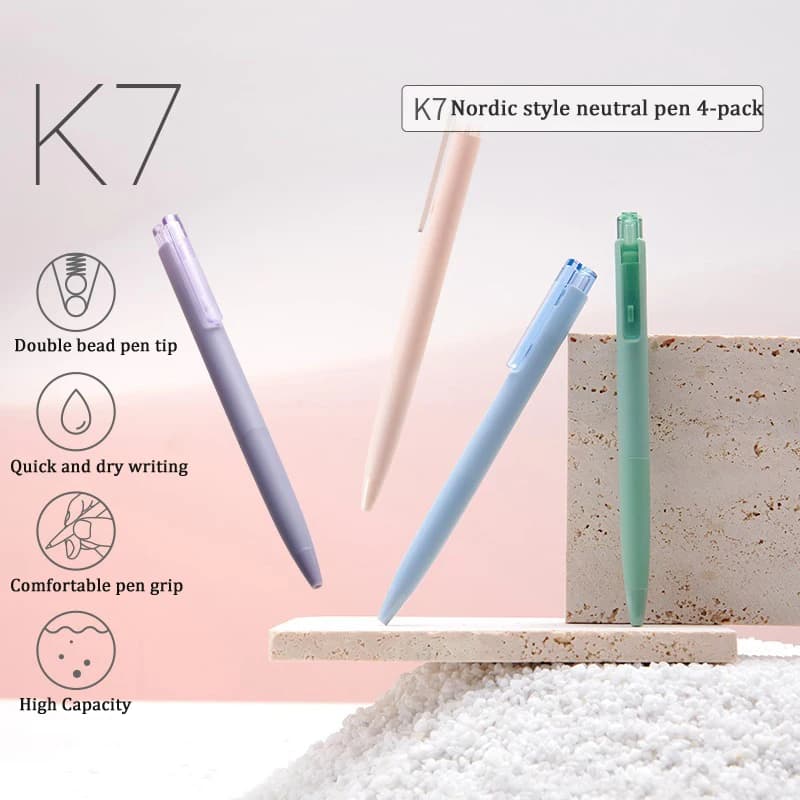 KACO Cute Gel Pen Set, 4 pezzi 0.5mm Black Ink Press studenti pennello da scrittura, penne firmate ad asciugatura rapida forniture scolastiche per ufficio