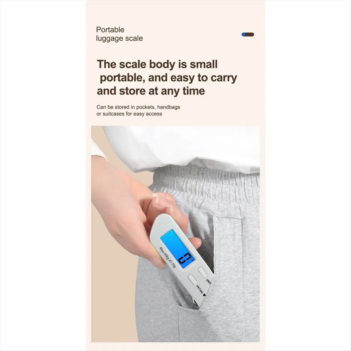 [NEW] 50kg Portable Luggage Scale High Blue Backlight Travel Digital Hanging Scales LCD Display Electronic Fishing
