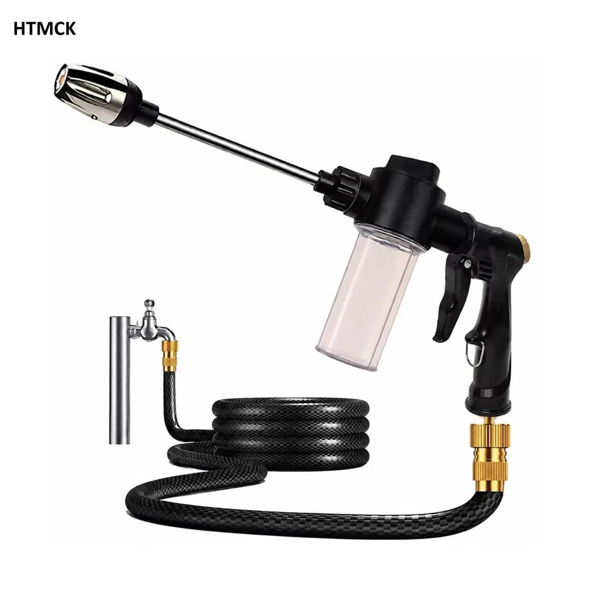 HTMCK Household Garden Water Gun Hose Nozzle Long Rod Watering Irrigation Spray Guns High-pressure Foam Kettle Car Washing Gun