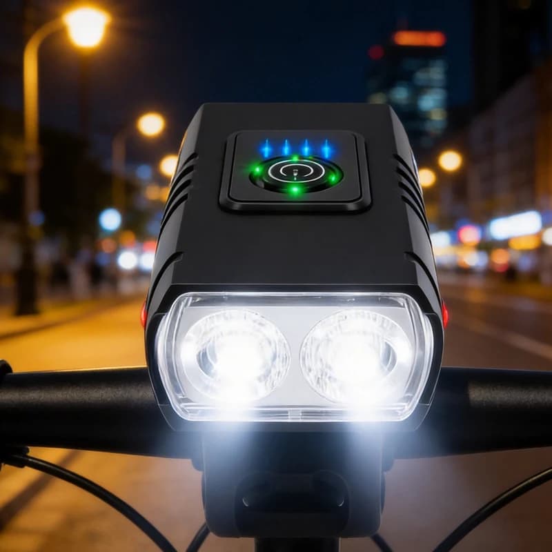 Torcia per Bicicletta Impermeabile, Faro LED Ultraleggero per Manubrio, Luce Anteriore per Bici Ricaricabile USB-C