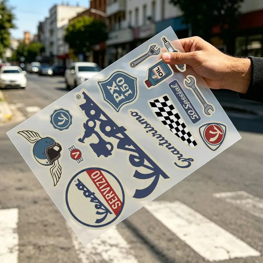 Striscia Adesiva Riflettente Universale per VESPA, Segnalazione di Sicurezza per Auto, Moto, Bici, Casco, Altamente Riflettente e Impermeabile