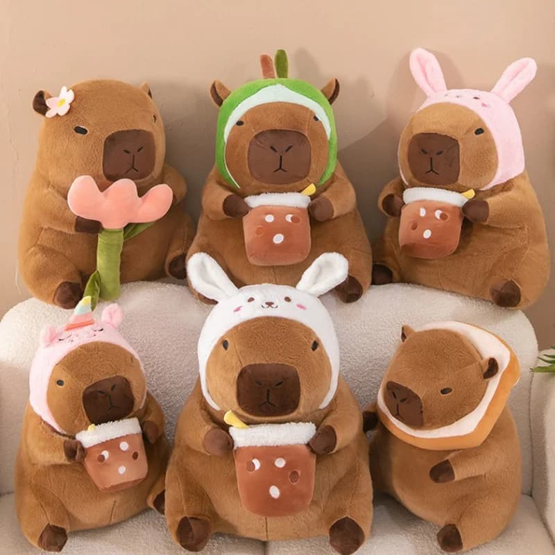 30CM Capybaras Animali di peluche Bambola Capibara Cosplay Pane Unicorno Dinosauro Peluche Decorazione della stanza Divano Cuscini di peluche