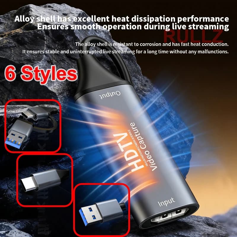Scheda di acquisizione video USB 3.0 4K HDMI 1080p USB2.0 Type C per laptop PC, acquisizione di gioco, streaming live, registrazione audio e video