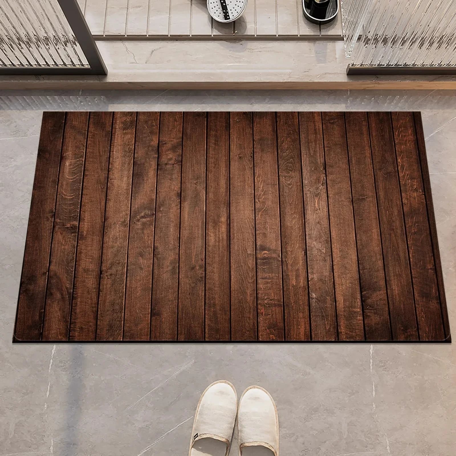 Tappetino da Bagno Vintage Assorbente Antiscivolo, Tappetini Asciugatura Rapida, Zerbino d'Ingresso, Tappetino per Doccia, Tappeto per WC Lavabile