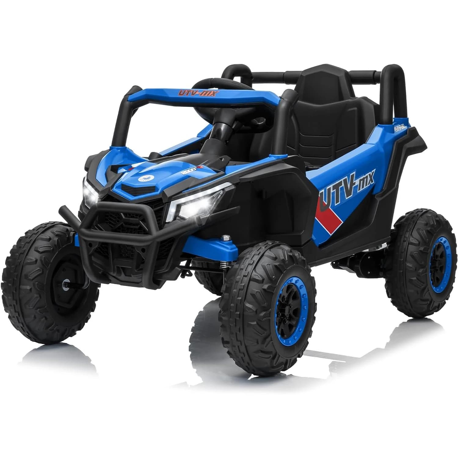 Auto da corsa elettrica UTV Buggy 12V per bambini Camion UTV commutabile 4WD/2WD con telecomando Bluetooth, musica, luci a LED