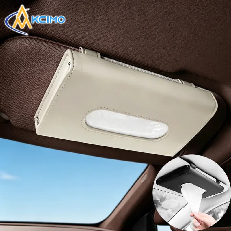 Portafazzoletti per Auto, Scatola Porta Tovaglioli da Visiera Parasole, Custodia per Fazzoletti, Borsa Portaoggetti Interna, Accessori per Auto