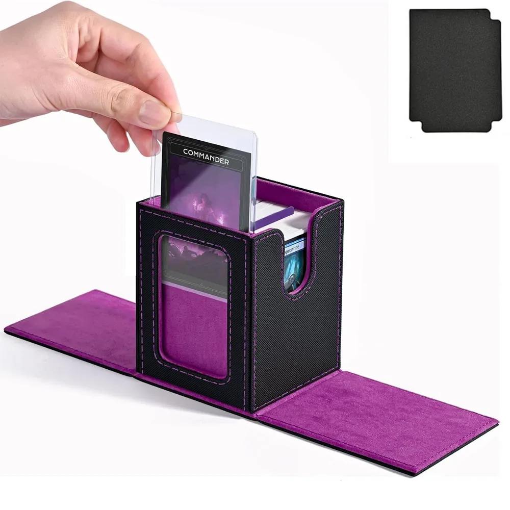 Nuova finestra 100+ scatola di carte scatola di immagazzinaggio di carte contenitore in pelle PU di alta qualità porta carte da gioco carta da collezione