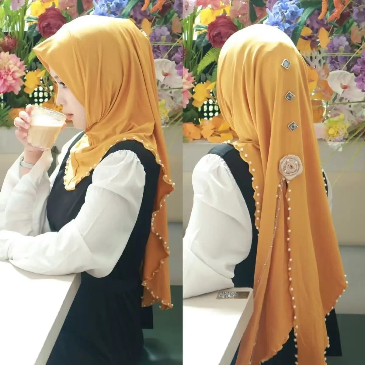 New Hats Hijab Scarf Ethnic Caps Soft All-match Luxury Diamond Tassel Style Africa Women Muslim Face Veil Red Headscarf Hijabs