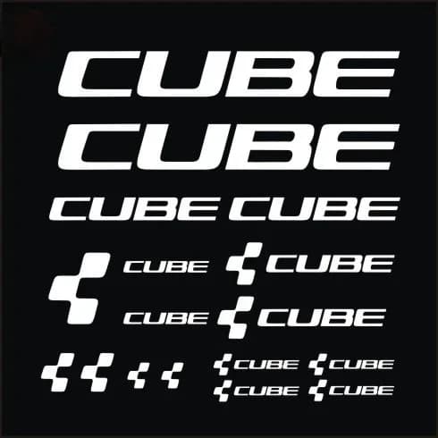 Adesivi per Telaio Bicicletta CUBE 20cm, Decalcomanie in PVC Impermeabili e Resistenti al Sole per Ciclismo, Accessori Decorativi Fai-da-Te