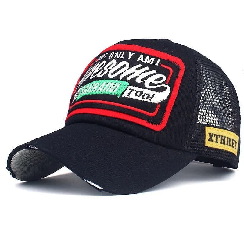 New Baseball Hat in Network Embroidered with Spring and Summer Letters, Women's Baseball Hat, Men's Network Hat for Solar Open Protection