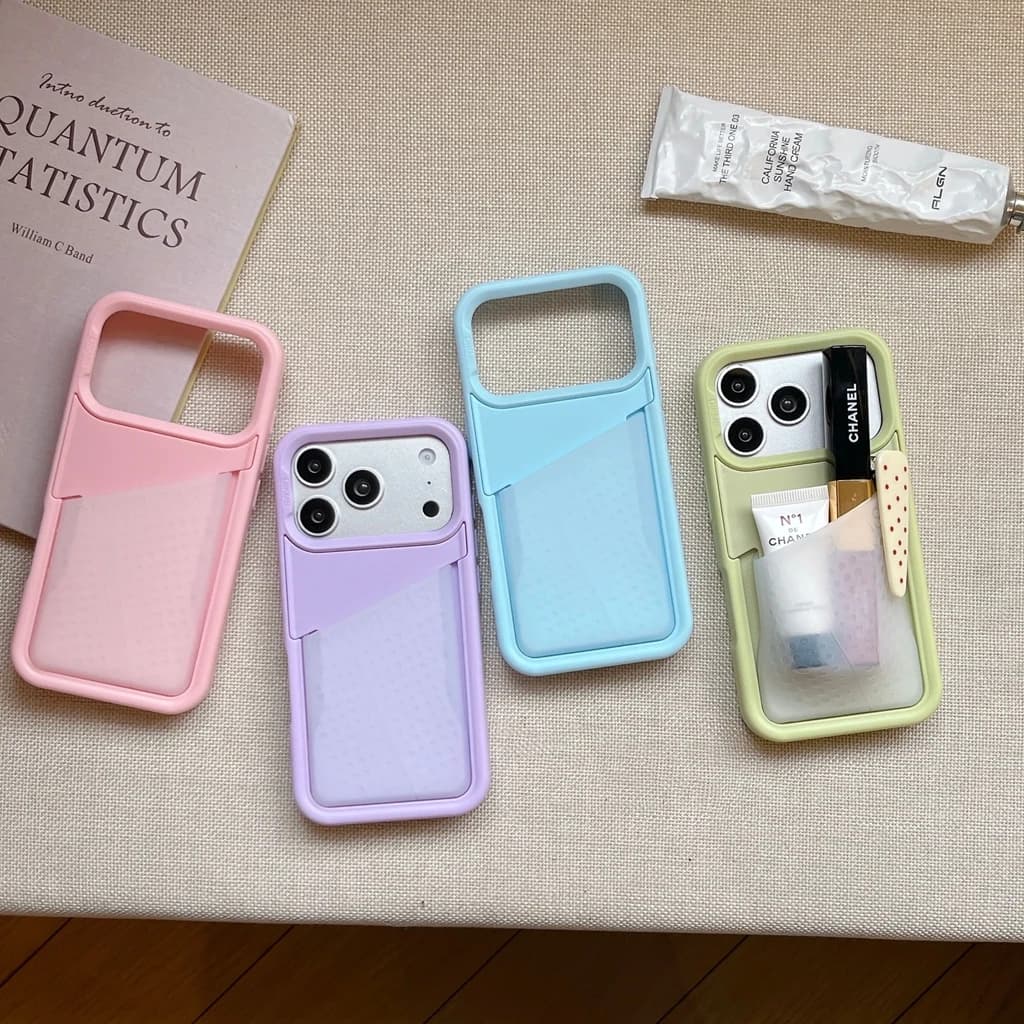 Custodia Protettiva Antiurto in Silicone con Ampia Tasca Stile INS per iPhone 17 16 15 Pro Max