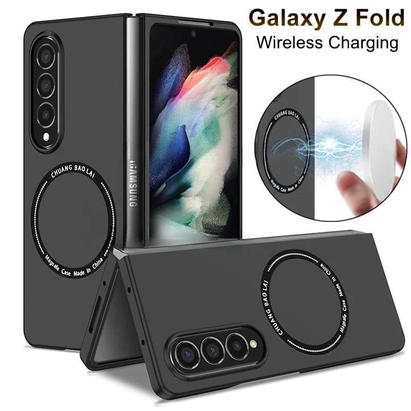 Custodia per telefono con supporto magnetico per auto per Samsung Galaxy Z Fold 7 6 5 4 per Magsafe Ricarica wireless Goccia Proteggi copertura antigraffio