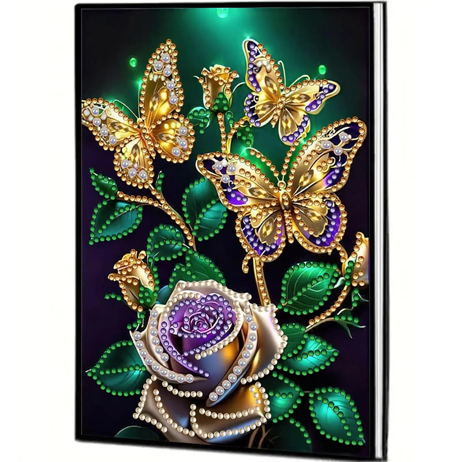 50-Page A5 Size 5D DIY Diamond Art Painting Notebook Kit 50 Pages Crystal Notepad Sketchbook for DIY Gifts and Festive Occasions