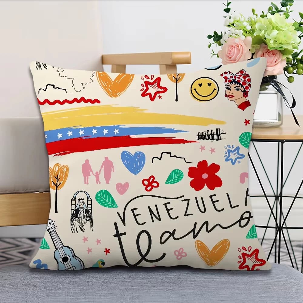 Venezuela pillow case of aesthetic art, soft and comfortable decorative pillowcase for living room sofa