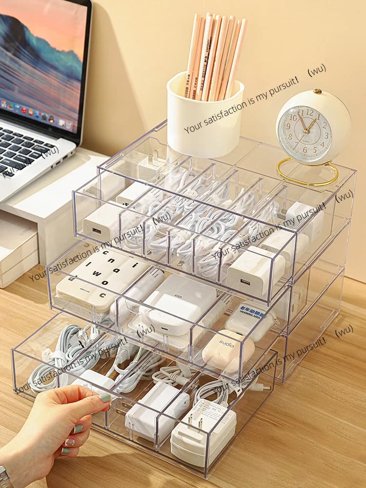 Cassetto Scatola di immagazzinaggio cavo dati desktop Spina Gestore cavi Finitura Rack di posizionamento cavo di alimentazione computer