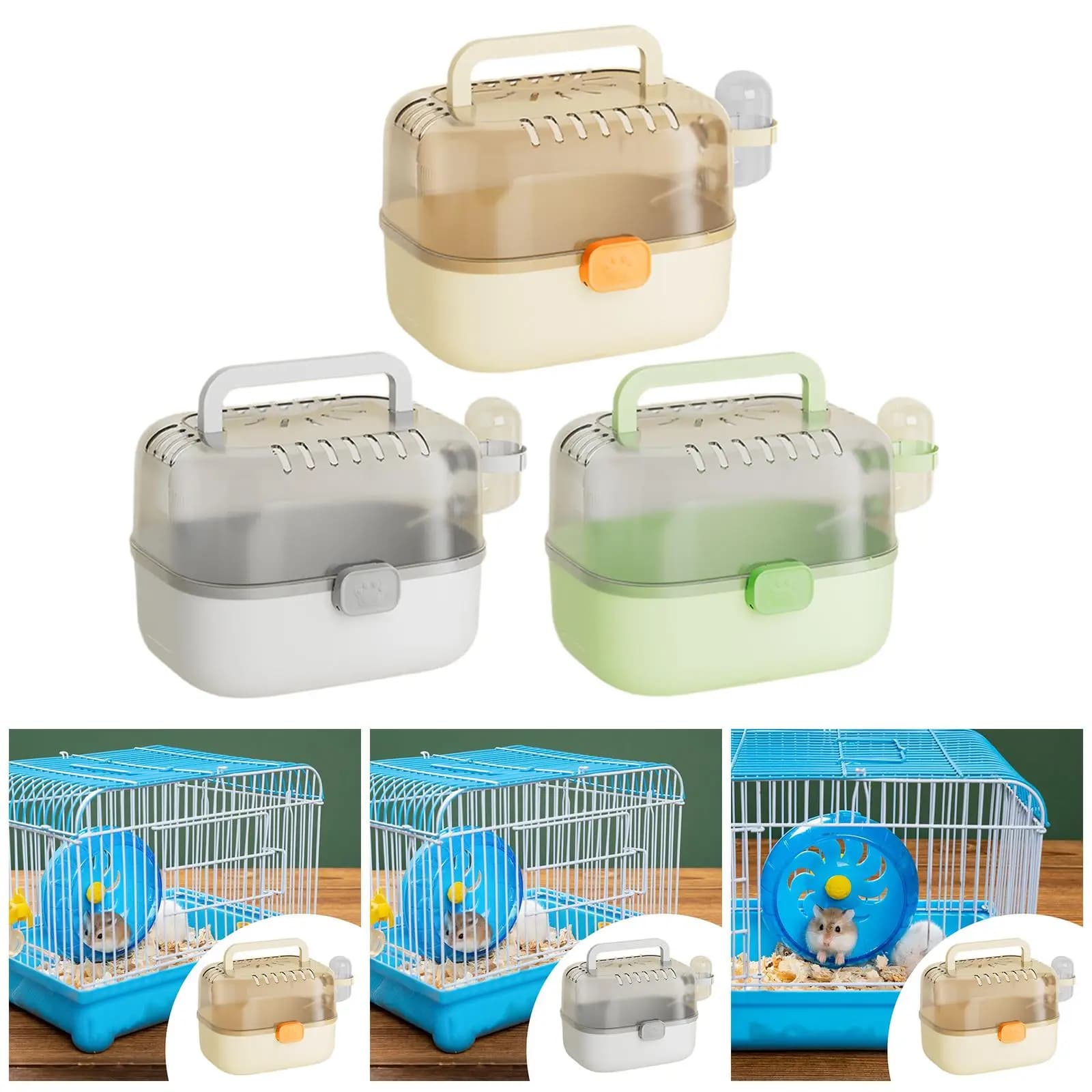 Gabbia per criceti Traspirante di grandi dimensioni per piccoli animali Habitat Carrier con manico per viaggi di animali domestici con cavia per criceti