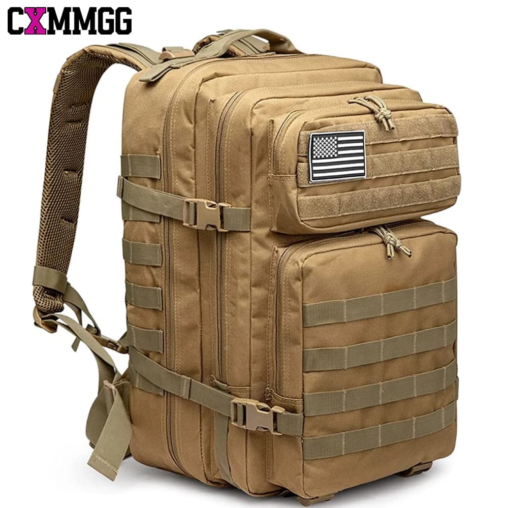 45L Tactical Backpack For Men Highland Assault Large Army Pack 3 Day Molle Bug Out Bag Outdoor Camping Hiking Daypack Military