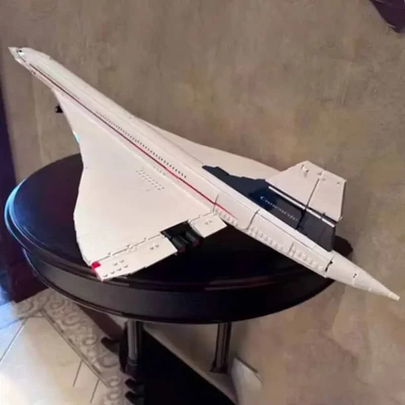 Modellino Tecnico dell'Aereo Concorde Airbus, Puzzle Educativo in Mattoncini, Regalo di Natale, Decorazione per la Casa