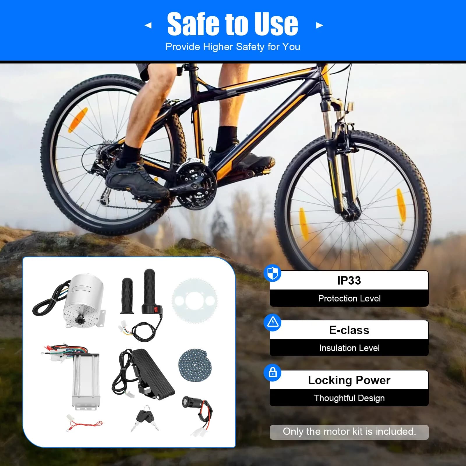Kit Motore Brushless 3KW con Controller e Acceleratore 4900rpm per Scooter Elettrico, Bici Elettrica, Motore Moto, Parte di Conversione Fai-da-te