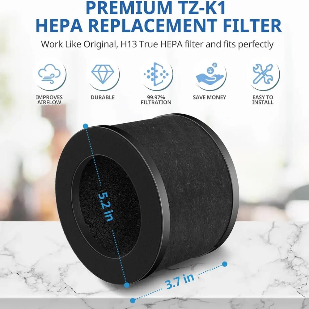 Compatibile con ToLife TZ-K1 Air Puri-fier, FreAire & AROEVE MK01/06 purificatori d'aria, filtro HEPA 3-in-1 H13