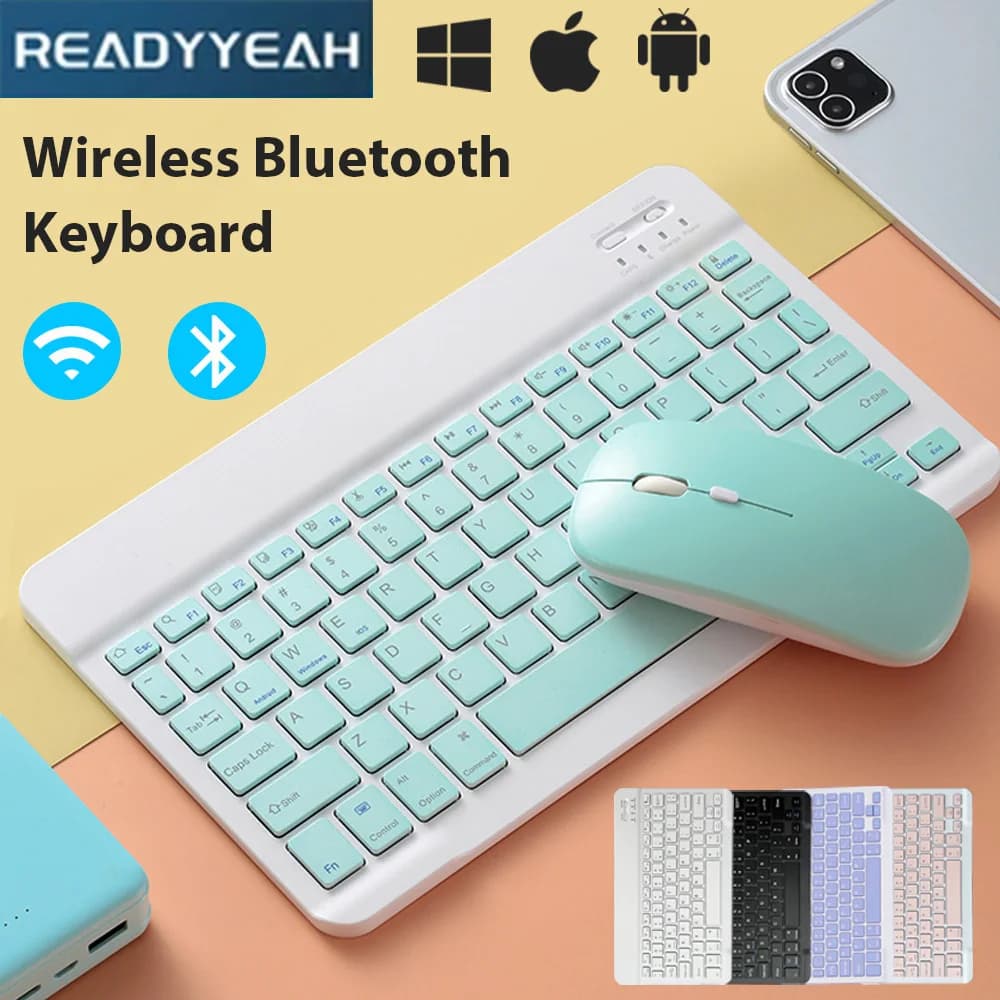 IOS Android Windows wireless keyboard for iPad Air Mini Pro keyboard Bluetooth mouse for Apple Xiaomi Huawei tablet