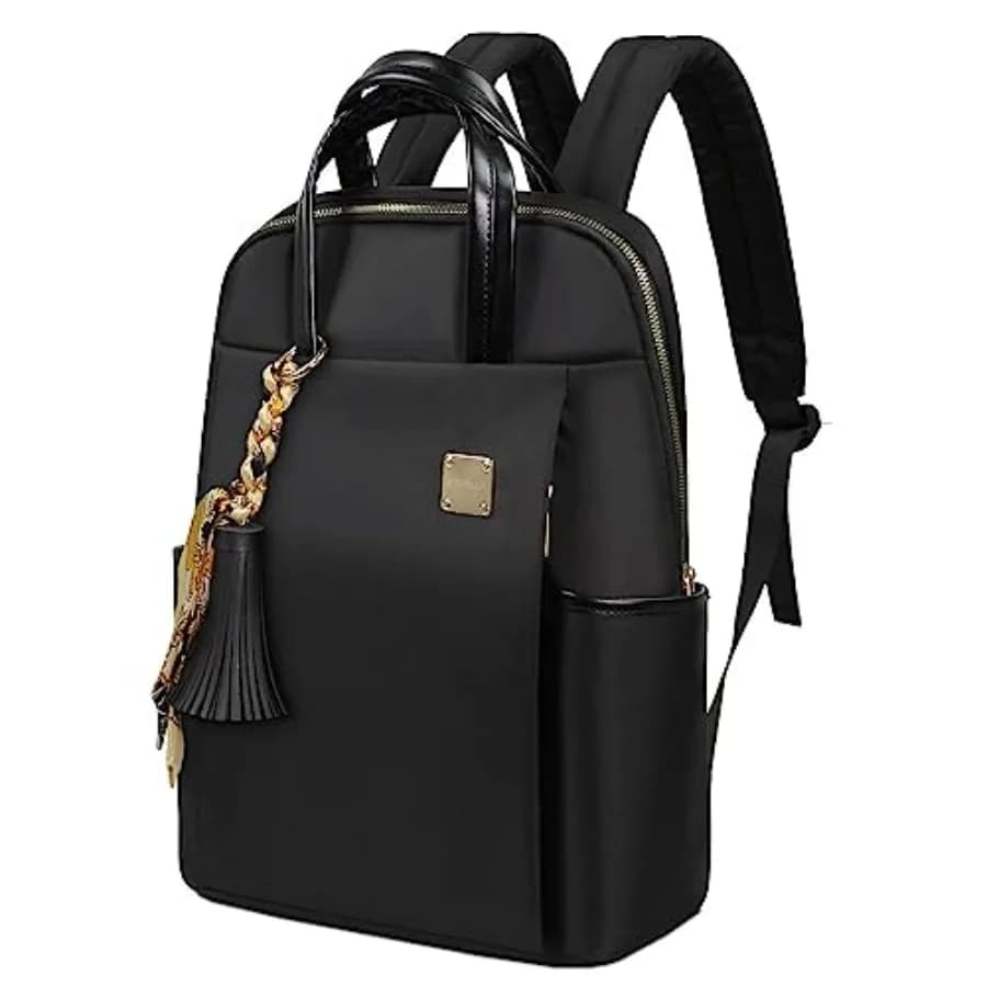 Laptop Backpack for Women Slim Travel - Laptop Bag Computer Case Fit up to 15.6-inch Notebook Lightweight Medium Size Purse for