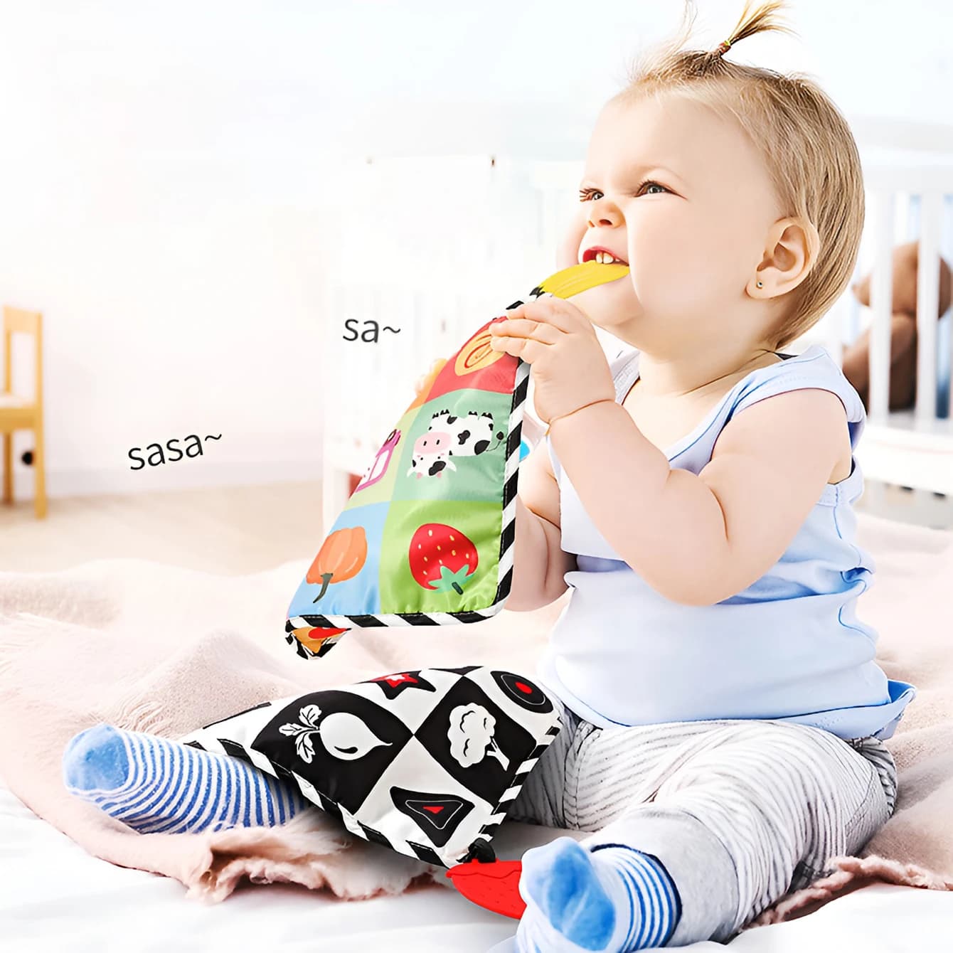 Asciugamano per bambini sound paper sound cloth book con massaggiagengive tear non rotto early education puzzle practice color cognition cloth