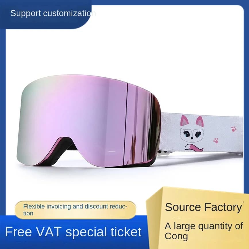 Cylindrical Full Real Film Ski Goggles for Double Layer Anti-fog TPU Adult HX16