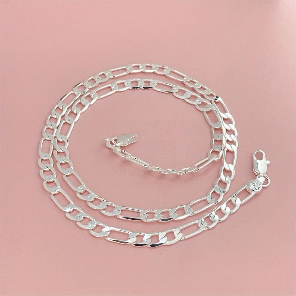 Collana a catena in argento sterling 925 da 6 mm per donna, uomo, catena cubana - Moda classica, perfetta per regali di fidanzamento e matrimonio