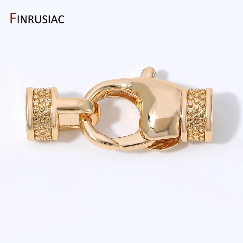 14K Gold Plated Brass Lobster Clasps Connector,Closure For Jewelery,Fastener End Clasps For DIY Bracelet Jewelry Making Supplies
