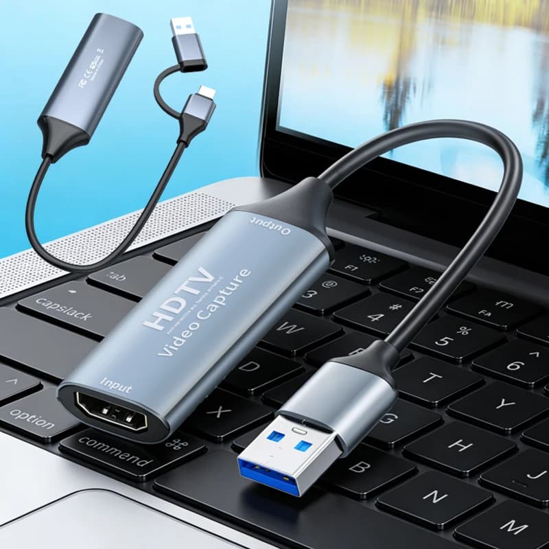 Scheda di acquisizione video USB 3.0 4K HDMI 1080p USB 2.0 Type C per laptop PC, acquisizione di gioco, streaming live, registrazione audio e video