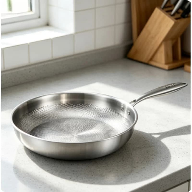 26/28/30cm Hammer Pattern Pure Titanium Frying Pan Uncoated Non Stick Titanium Alloy Kitchen Cookware