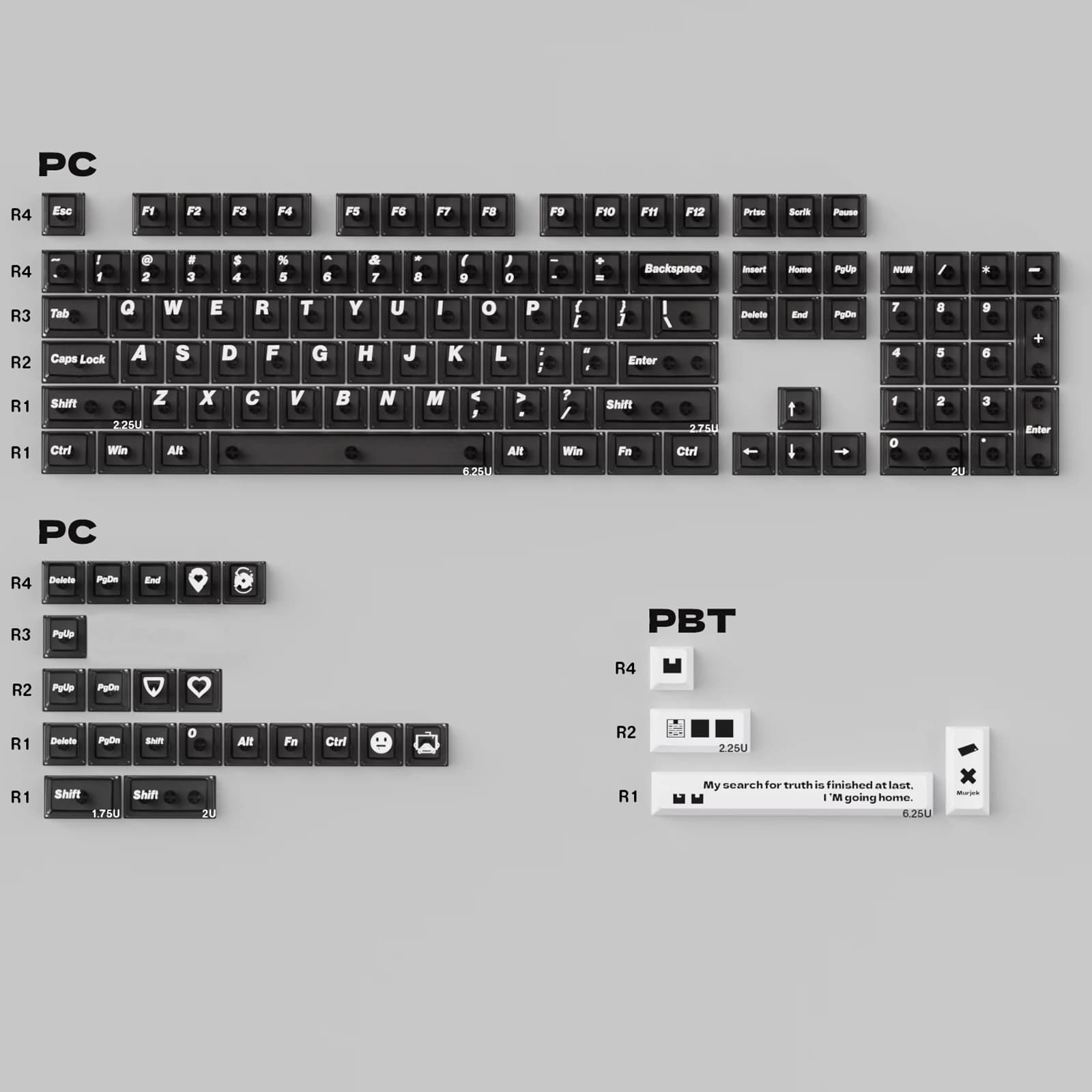 Blu sfumato 150 tasti Copritasti trasparenti in cristallo di ghiaccio Profilo Cherry Copritasti PC/PBT per tastiera meccanica Cherry MX