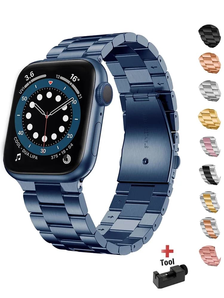 Cinturino in acciaio inossidabile per cinturino Apple Watch 44mm 45mm 38-42-40mm-41mm Bracciale a maglie in metallo serie iWatch 8 7 6 5 4 3 se Ultra 49mm