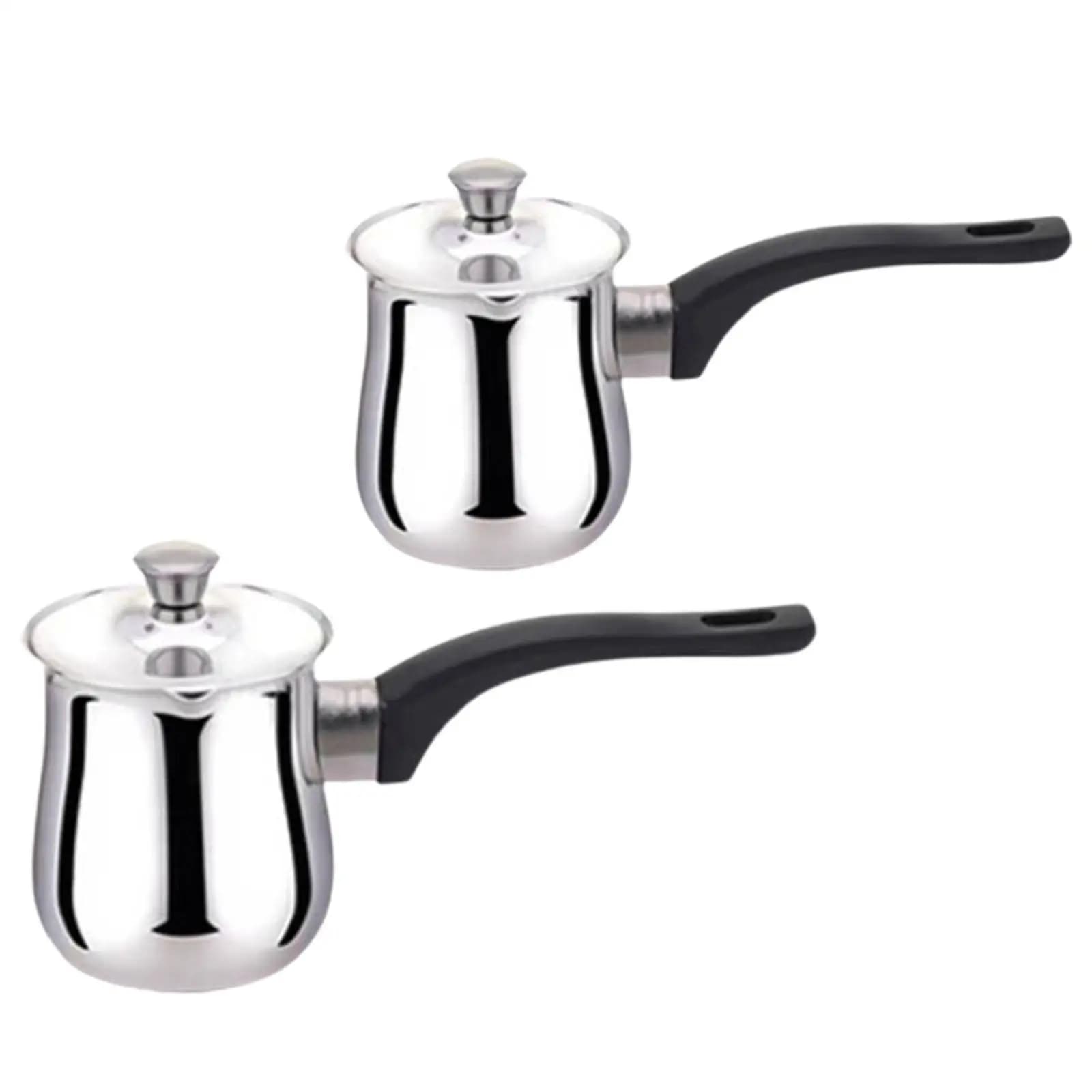 Turkish coffee maker with pan handle for melting butter warm milk moka coffee maker for camping kitchen office restaurant trips
