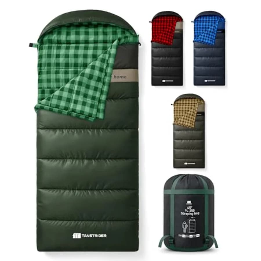 Sacchi a Pelo in Flanella di Cotone XXL per Climi Freddi, per Adulti di Statura Alta, 90x39 Pollici, Sacchetto da Campeggio 4 Stagioni, Impermeabile Mac