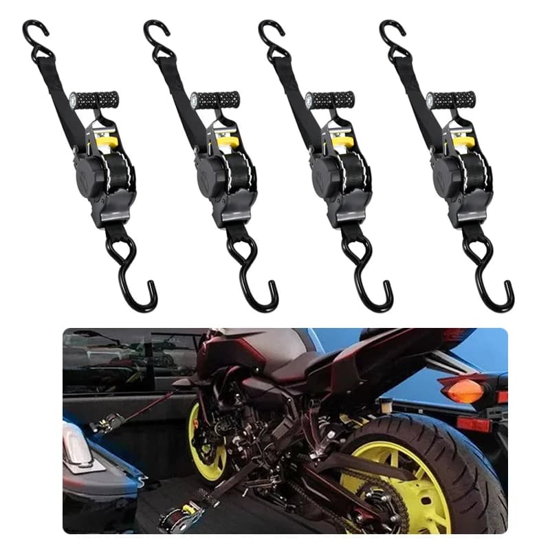 1PC Black Cargo Strap Heavy Duty Automatic Retractable Cable Tie Quick Release Bundling Luggage Fix Prop Vehicles Travel Use ZYF