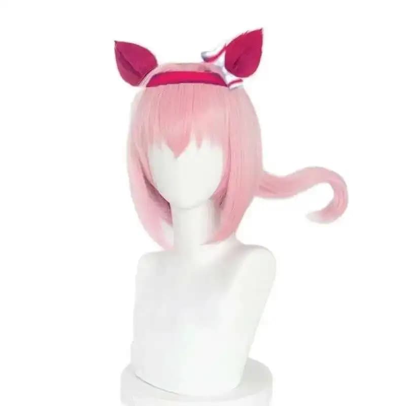 Uma Musume Haru Urara Cosplay Wig Uma Musume Pretty Derby Pink Wig Horsetail Heat Resistant Hairs Halloween party