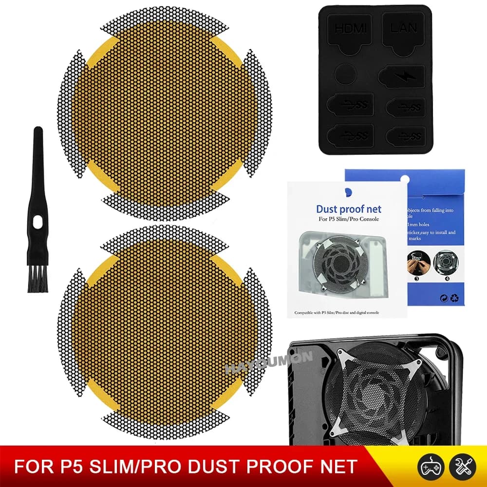 Rete Antipolvere e Tappo per Console di Gioco PS5 PRO Slim, Protezione Antipolvere in Silicone, Copertura Antipolvere, Rete Antipolvere, Accessori per Gaming