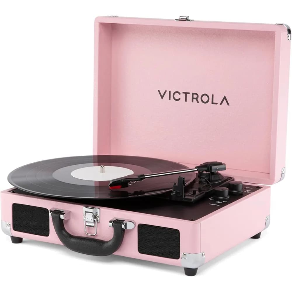 Bluetooth Suitcase Record Player with Stereo Speakers and 3-Speed Turntable