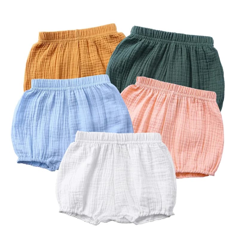 2 pezzi estate traspirante bambino bambini ragazzo ragazza pantaloncini tinta unita carino cotone lino pane pantaloni corti moda per neonati Bloomers