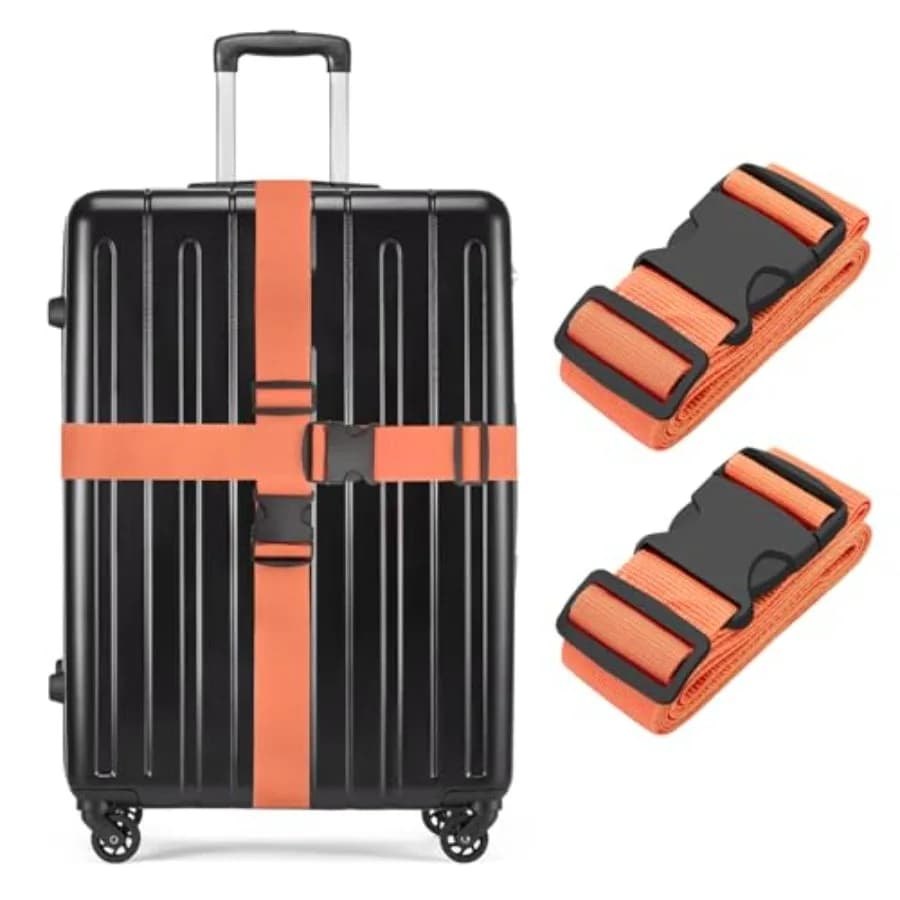 Luggage Straps, 79" Long Belts Keep Suitcase Secure While Traveling, TSA Approved Add a Bag Premium Accessory for Travel Bag Cl
