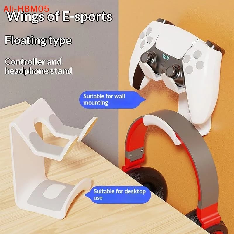 (HB05)Game Controller Headphone Hanger Punch‑Free Adjustable Damage‑Free Wall Desk PC Mount Universal Gaming Accessories Holder