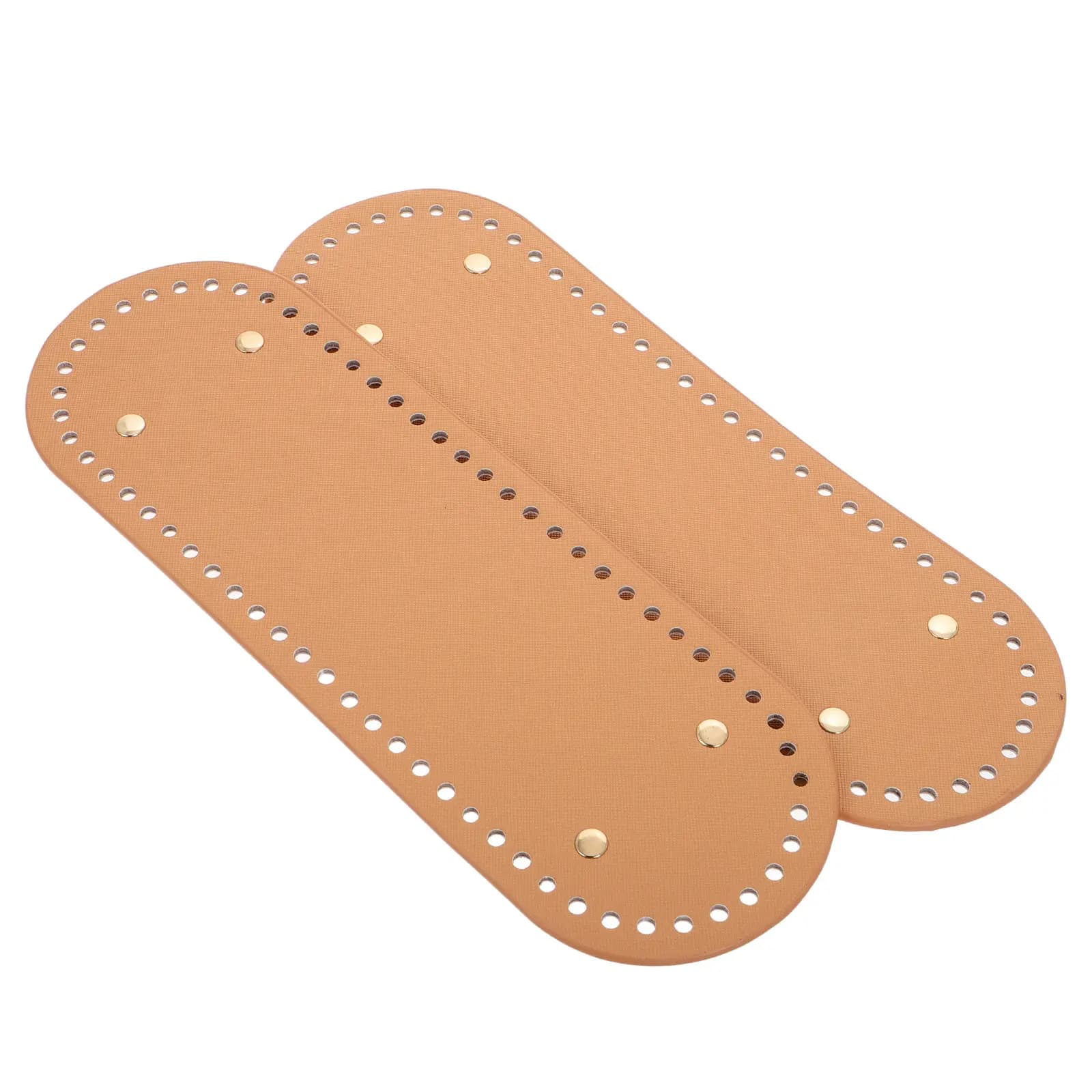 2pcs Faux Bag Bottom Shaper Pad With Holes Diy Handbag Shoulder Crochet Bag Supplies Pu Material Lightweight Durable