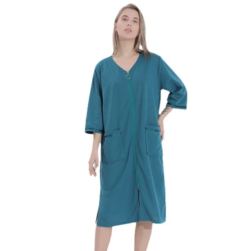 Plus Size 3XL Couple Robe Nightgown Sleepwear Loose Casual Waffle Home Wear Loungewear Kimono Bathrobe Gown Women Sleepwear